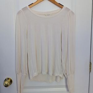 Part Two RallyPW Long Sleeve Tee With Smocked Cuffs – Soft Beige Size S #166